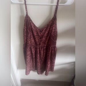 Elegant Burgundy Floral Dress